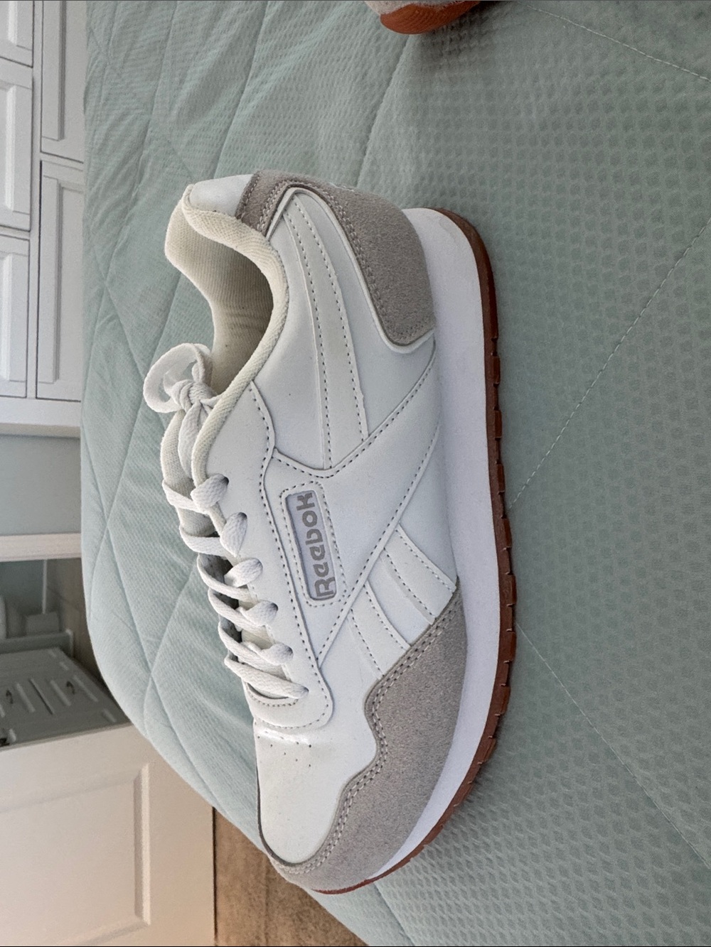 Reebok White Gray and Brown Retro Low-Top Sneaker